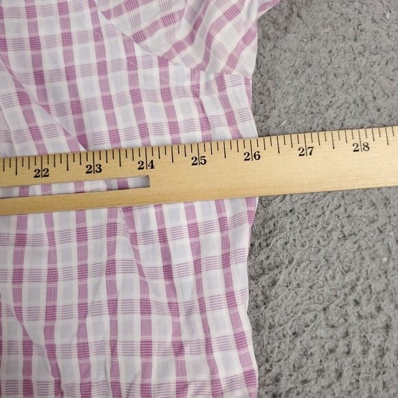 Tommy Bahama Shirt Mens 17.5 Purple Plaid Dress Button Up Long Sleeve * - Picture 6 of 7